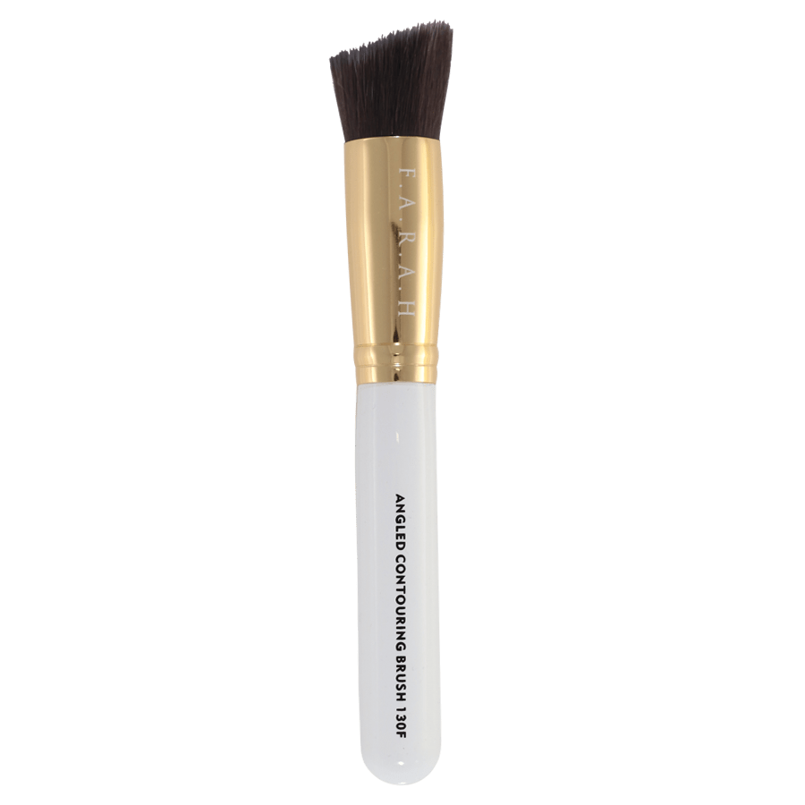 F.A.R.A.H. 130F Angled Contouring Brush in White - Professional Makeup Tool