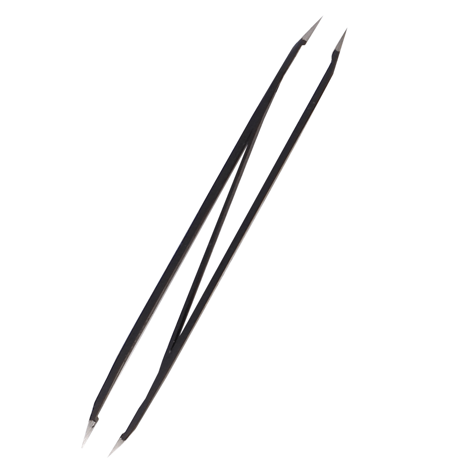 Z-Tweeze® Dual-Ended Tweezer held in hand, showcasing ergonomic design