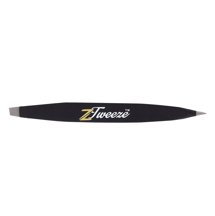 Black Z-Tweeze® Tweezer’s slanted tip for shaping and defining eyebrows